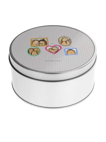 Mr. & Mrs. Panda Erinnerungsbox Igel Familie ohne Spruch in Grau Pastell