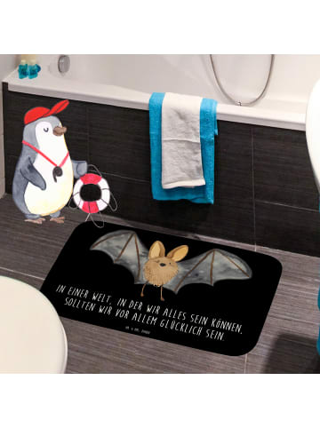 Mr. & Mrs. Panda Badematte Fledermaus Flügel mit Spruch in Schwarz