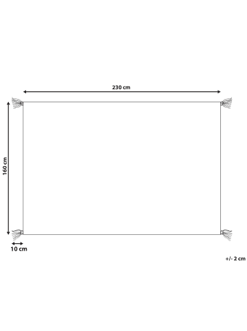 Beliani Kurzflor MUGLA in Orange - (W) 160 x (H) 1.5 x (L) 230 cm