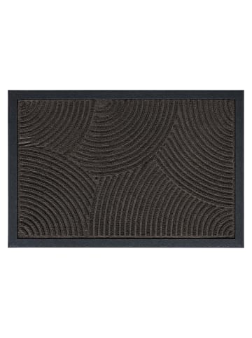 relaxdays Fußmatte "Wellen" in Schwarz - 60 x 40 cm