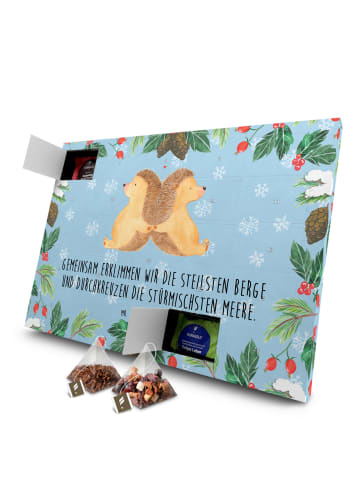 Mr. & Mrs. Panda Advents-Teekalender Igel händchenhaltend mit Sp... in Eisblau