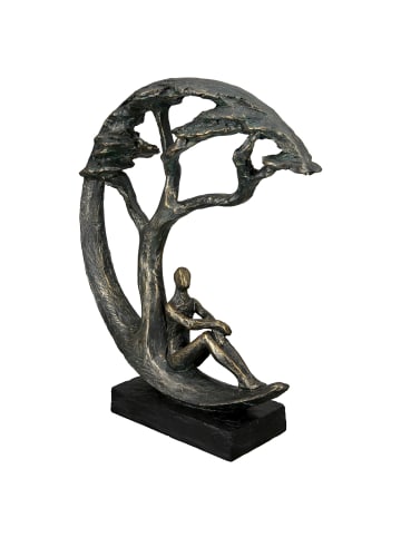 GILDE Skulptur Daydreamer bronzefarben - (H) 32 cm