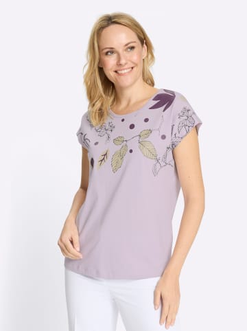 Sieh an! Rundhals-Shirt in flieder-traube-bedruckt