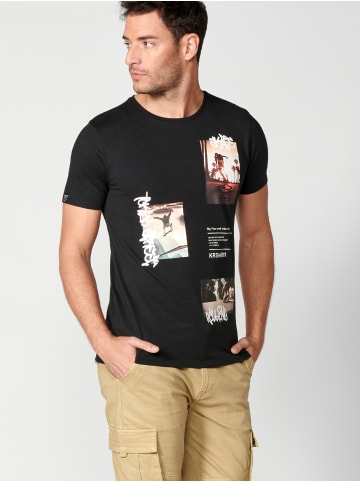 KOROSHI Kurzarm T-Shirt in schwarz