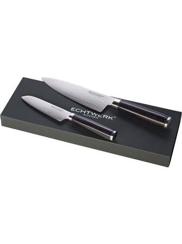 Echtwerk 2 tlg. Set Damaszener Messer in Schwarz