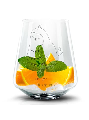 Mr. & Mrs. Panda Trinkglas Eule Zufrieden ohne Spruch in Transparent