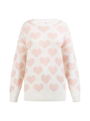 myMo Damen Strickpullover in Wollweiss Rosa