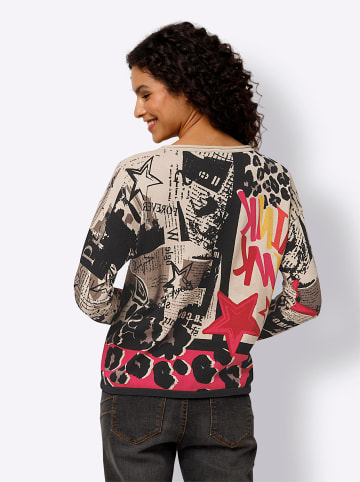 Heine Druck-Pullover in sand-pink-bedruckt