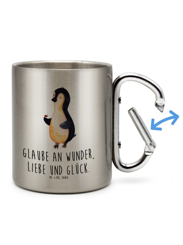 Mr. & Mrs. Panda Blechbecher Pinguin Marienkäfer mit Spruch in Silber