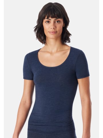 Schiesser Unterhemd / Shirt Kurzarm Personal Fit in Creme / schwarz / dunkelblau