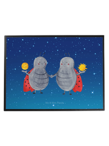 Mr. & Mrs. Panda Schreibtischunterlage Sternzeichen Zwilling ohn... in Sternenhimmel Blau