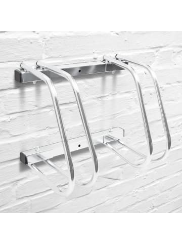 relaxdays 2x Fahrradständer in Silber - (B)40 x (H)26 x (T)32 cm