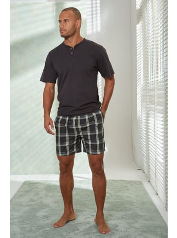 H.I.S Pyjama in grau-grün