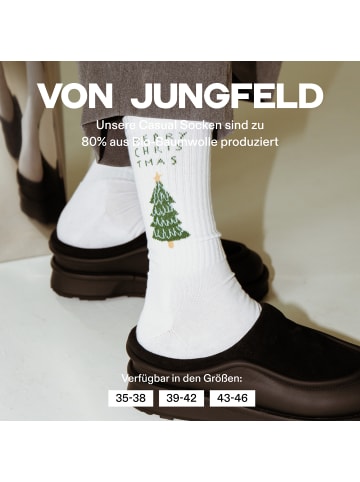 von Jungfeld Tennissocken Set mit Weihnachtsmotiven in Optic White & Tree