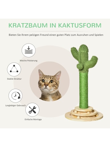 Pawhut Kratzstamm Grün+Natur 32L x 32B x 60H cm