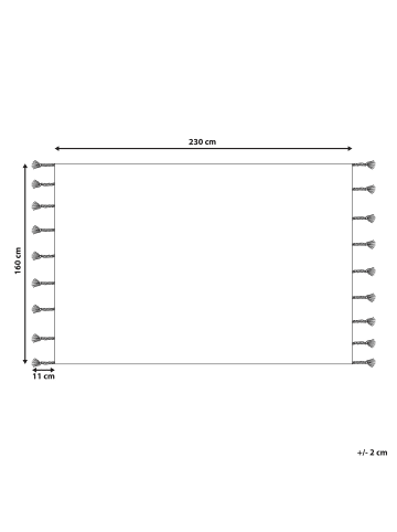 Beliani Kurzflor DUZCE in Bunt/Beige/Burgunderrot - (W) 160 x (H) 1.5 x (L) 230 cm