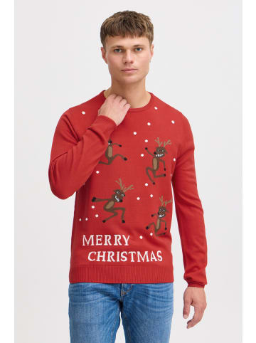 BLEND Strickpullover BHRudolph 20708182ME Strickpulli mit Weihnachtsmotiv in Rot