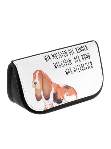 Mr. & Mrs. Panda Kosmetiktasche Hund Basset Hound mit Spruch in Weiß