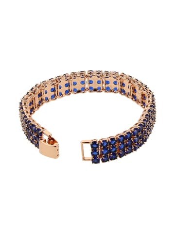 faina Women Crystal-Studded Bracelet in Rose Gold Navy