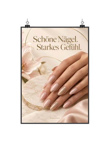 Poster Nägel elegant Design mit Spruch in Weiß