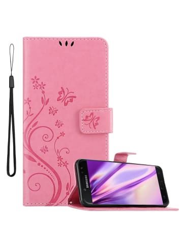 cadorabo Hülle für Samsung Galaxy J7 2018 Blumen Design in FLORAL ROSA