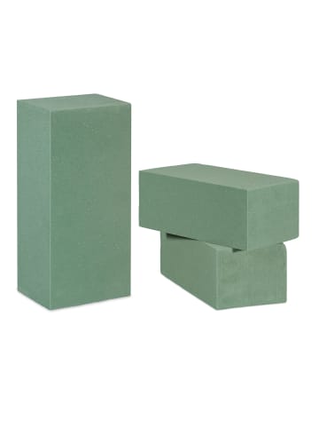relaxdays 6x Steckschaum in Grün - (B)20 x (H)7,5 x (T)10 cm