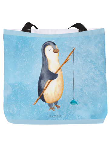 Mr. & Mrs. Panda Shopper Pinguin Angler ohne Spruch in Eisblau
