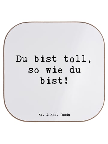 Mr. & Mrs. Panda Tisch-Untersetzer Spruch Schulanfang Einzigarti... in Weiß