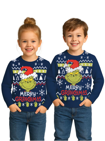 The Grinch The Grinch Weihnachtspullover Strick Pullover Ugly Christmas Sweater in blau