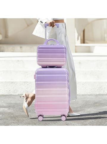 ABRIHOME Kofferset in Lila 2-teilig mit Zahlenschloss und Kosmetiktasche