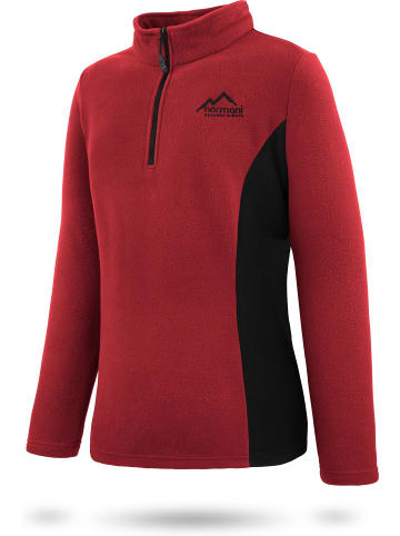 Normani Outdoor Sports Damen Fleece Pullover Kiruna in Rot/Schwarz