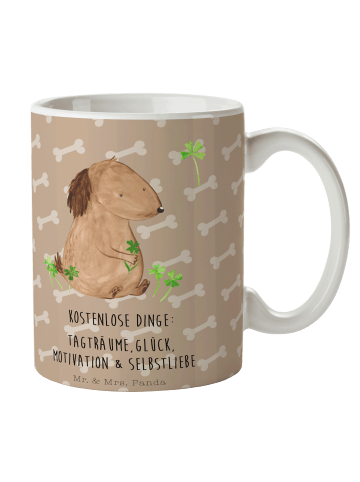 Mr. & Mrs. Panda Tasse Hund Kleeblatt mit Spruch in Hundeglück