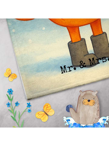 Mr. & Mrs. Panda Handtuch Fuchs Keks Design ohne Spruch in Weiß