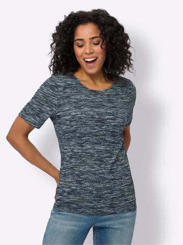 Sieh an! Rundhalsshirt in hellblau-marine-bedruckt