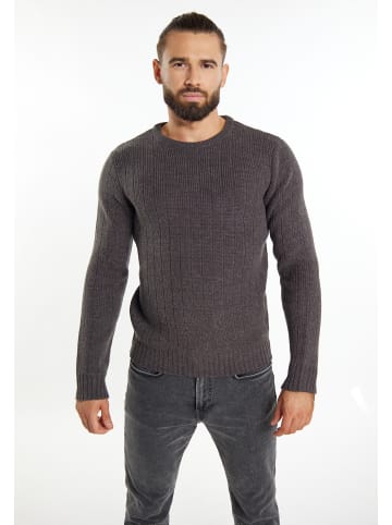 DreiMaster Herren Strickpullover in Grau Melange
