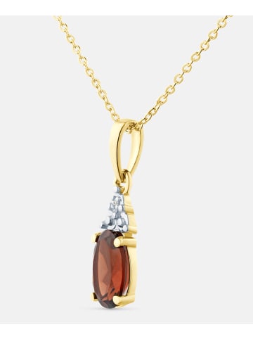 Diamant L'éternel Kette mit Anhänger, mit Granat, 375 Gelbgold