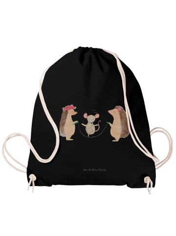 Mr. & Mrs. Panda Gymnastiktasche Igel Seilhüpfen ohne Spruch in Schwarz