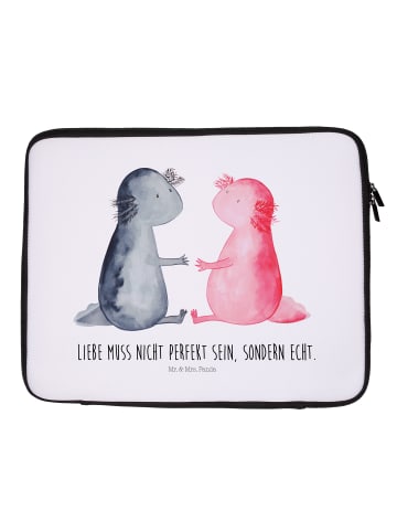 Mr. & Mrs. Panda Notebook Tasche Axolotl Liebe mit Spruch in Weiß