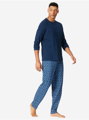 Schiesser Schlafanzug Casual Essentials in Dunkelblau