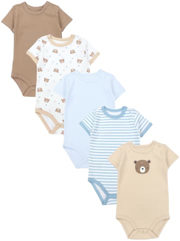 TupTam Jungen Baby Body Kurzarm 5er Pack in beige Modell 1