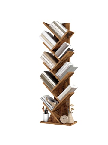 VASAGLE Standregal Custos in Braun - (B)38 x (H)115.2 x (T)20 cm