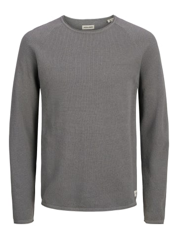 Jack & Jones Rundhals Strickpullover Langarm Sweater aus Baumwolle JJEHILL in Grau