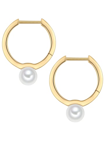 Rafaela Donata Creolen aus Sterling Silber mit Muschelkernperle in gelbgold