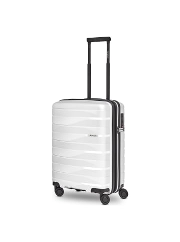 Bergpfeil Travel 4 Rollen Kabinentrolley S 55 cm mit Dehnfalte ice white metallic