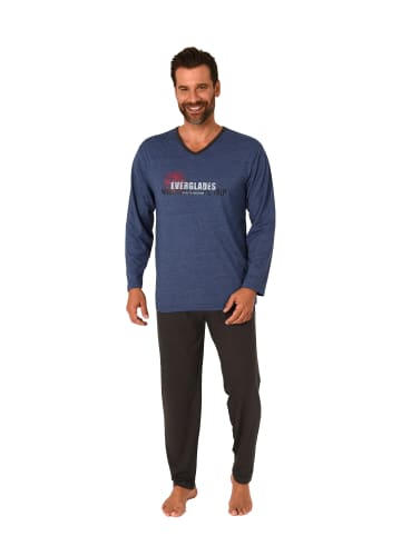 NORMANN Pyjama langarm Schlafanzug - 70392 in blau