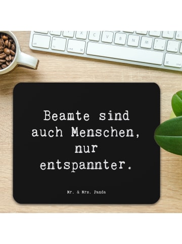 Mr. & Mrs. Panda Mauspad Spruch Beamtin Entspannt mit Spruch in Schwarz