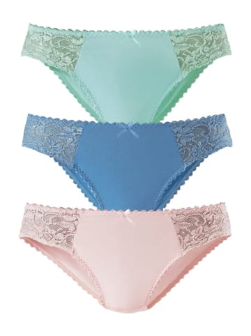 PETITE FLEUR PETITE FLEUR Jazzpants (3 Stück) in blau, rosé, mint
