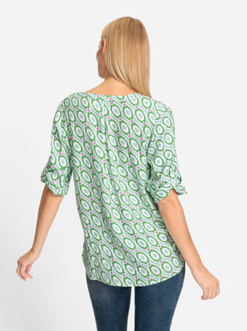 Heine Schlupf-Bluse in ecru-mint-bedruckt