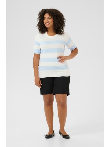 KAFFE curve Strickpullover KClizzy Regular fit in Chalk/Light Blue Wide Stripe