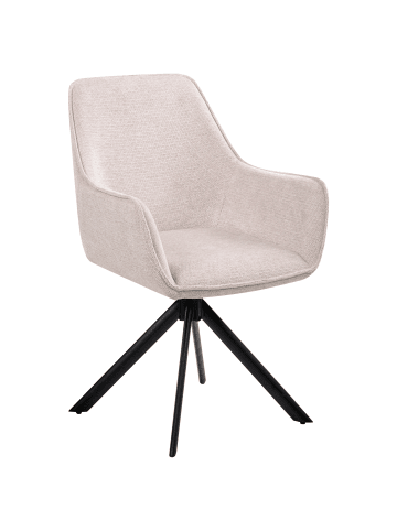 Beliani Esszimmerstuhl MORNAS in Beige/Schwarz - (W) 58 x (H) 84 x (L) 68 cm